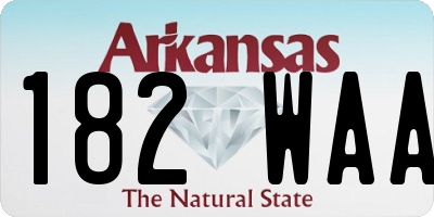 AR license plate 182WAA