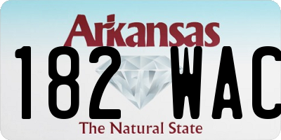AR license plate 182WAC