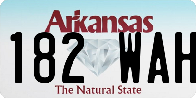 AR license plate 182WAH