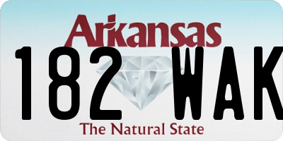 AR license plate 182WAK
