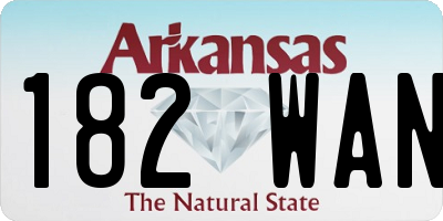 AR license plate 182WAN
