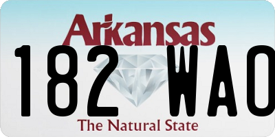 AR license plate 182WAO