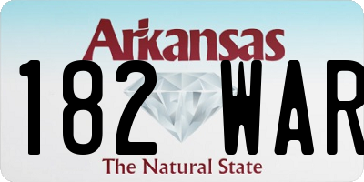 AR license plate 182WAR