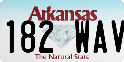AR license plate 182WAV