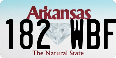 AR license plate 182WBF