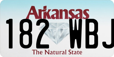 AR license plate 182WBJ