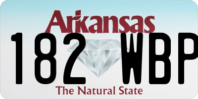 AR license plate 182WBP