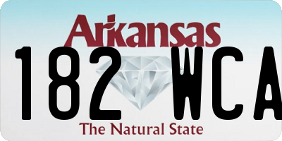 AR license plate 182WCA