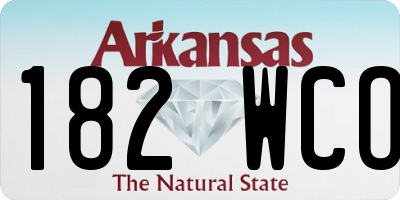 AR license plate 182WCO