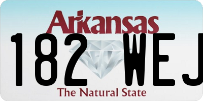 AR license plate 182WEJ
