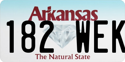 AR license plate 182WEK