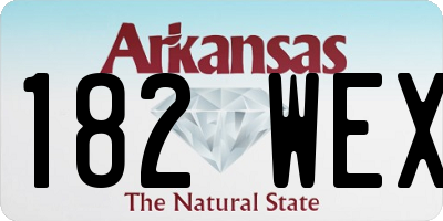 AR license plate 182WEX