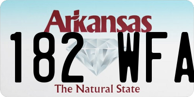 AR license plate 182WFA