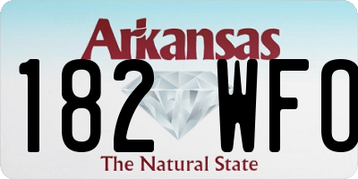 AR license plate 182WFO