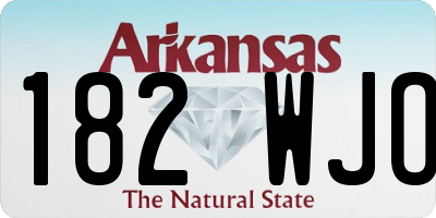 AR license plate 182WJO