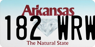 AR license plate 182WRW