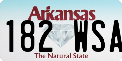 AR license plate 182WSA
