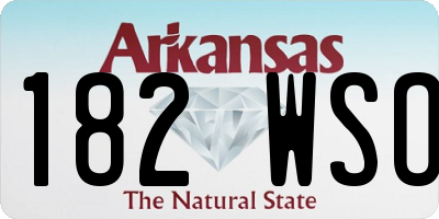 AR license plate 182WSO