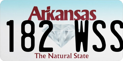 AR license plate 182WSS