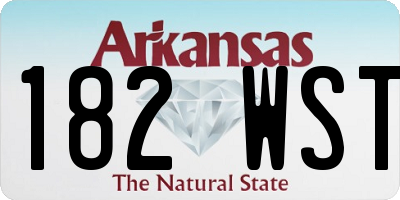 AR license plate 182WST