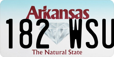 AR license plate 182WSU