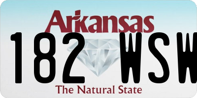 AR license plate 182WSW