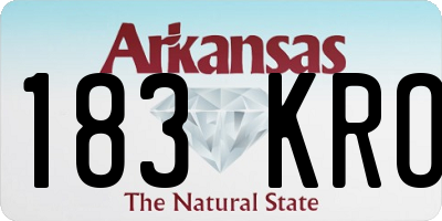 AR license plate 183KRO
