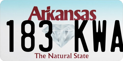 AR license plate 183KWA