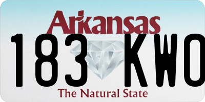 AR license plate 183KWO