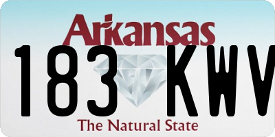 AR license plate 183KWV