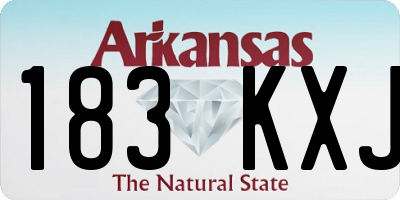 AR license plate 183KXJ