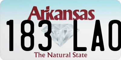 AR license plate 183LAO