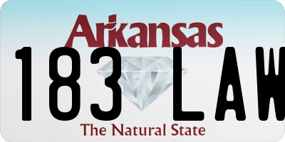 AR license plate 183LAW