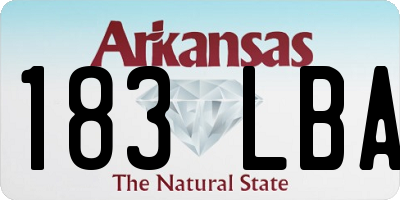 AR license plate 183LBA