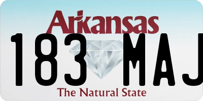AR license plate 183MAJ