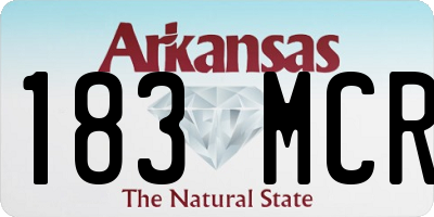 AR license plate 183MCR