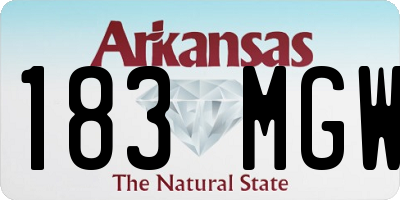 AR license plate 183MGW