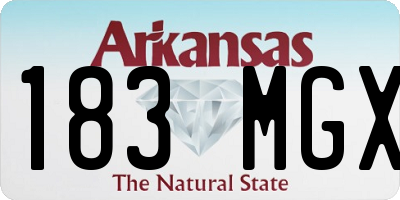 AR license plate 183MGX