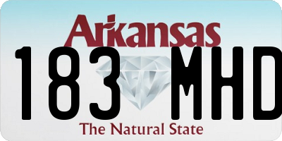 AR license plate 183MHD