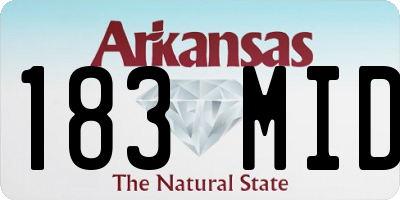 AR license plate 183MID