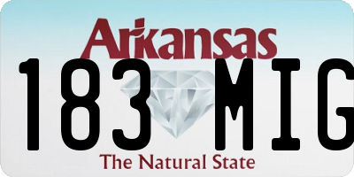 AR license plate 183MIG