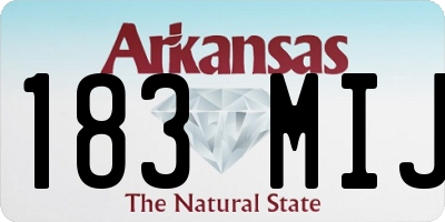 AR license plate 183MIJ