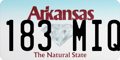 AR license plate 183MIQ