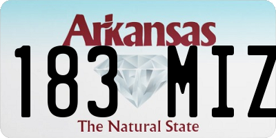 AR license plate 183MIZ