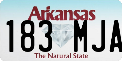 AR license plate 183MJA