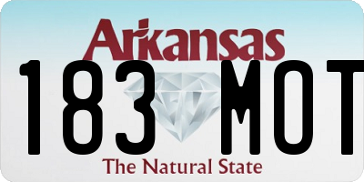 AR license plate 183MOT