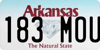 AR license plate 183MOU