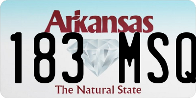 AR license plate 183MSQ