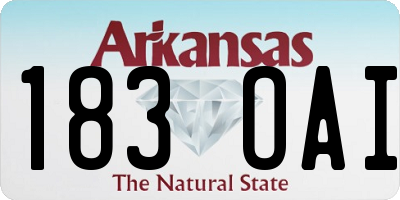 AR license plate 183OAI