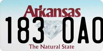 AR license plate 183OAO